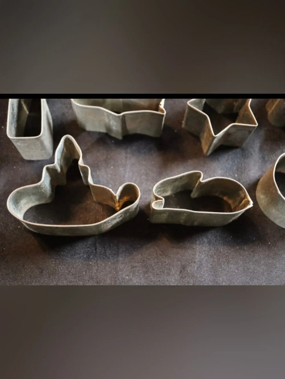 Antique Primitive Tin Metal Cookie & Kreamer Biscuit Cutters Lot of 11 Shapes
